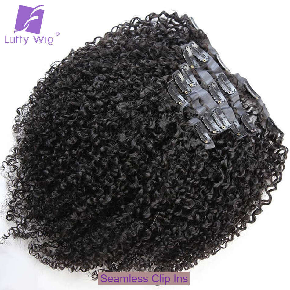 Seamless PU In Extensions Human Brazilian 3C 4A Afro Kinky Curly Hair Bundles Skin Weft Clip Ins Extension 100G