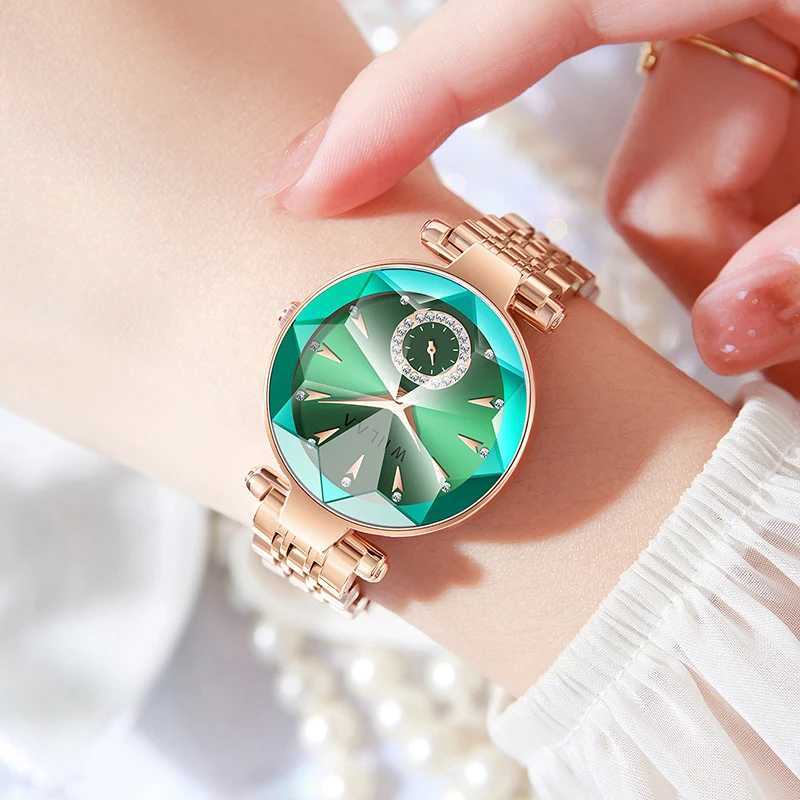 Womens Watch 2024 Luxury Brand Top Stainless Steel Strap Watch Green Quartz Watch Relogio Feminino W240902
