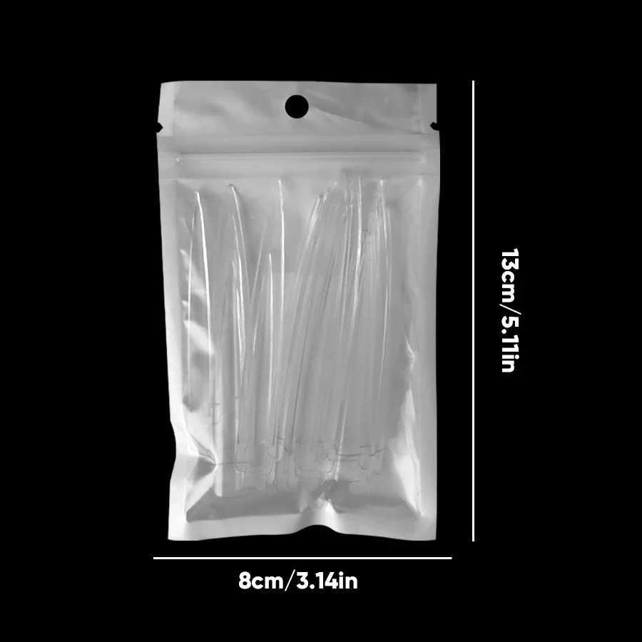 24 pieces of ultra long high-heeled acrylic fake nails with a 9cm transparent pressing tip professional DIY nail art finger processing tool for fake n