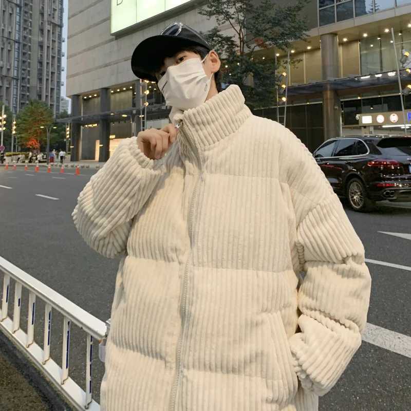 Men And Women Jacket Corduroy Collar Bread Lovers Winter Cotton-padded Joker Loose Couple Thicken Clothes Wool Warm Coat M240906