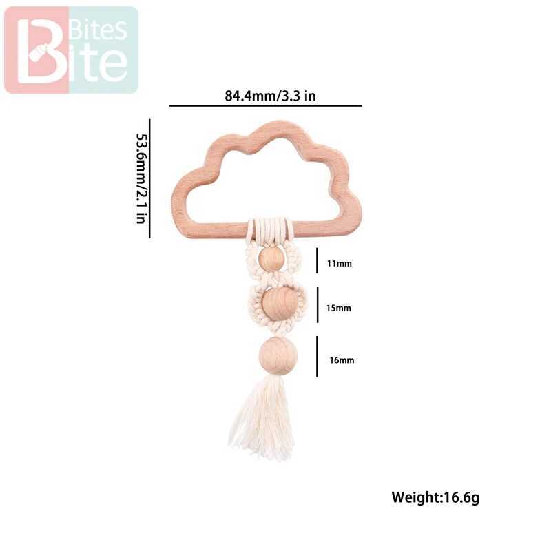 Bite Bites 1Pc Baby Tooth Hanging Toy Wooden Rattlesnake Toy Childrens Cart Pendant Baby Bed Bell Rattlesnake Baby Bed W240815