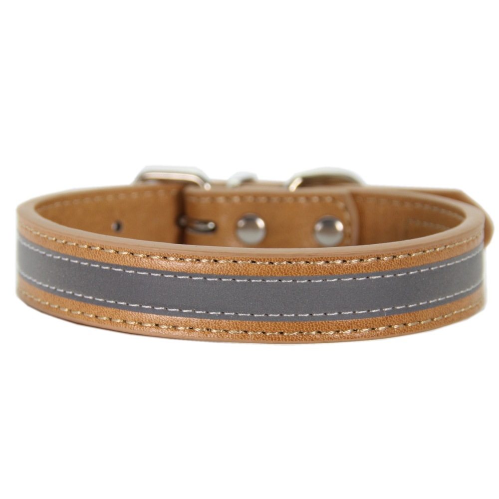 halloween pet collar reflective strap Pet dress up at night reflective anti-lost leather luminous collar Durable Leather Design