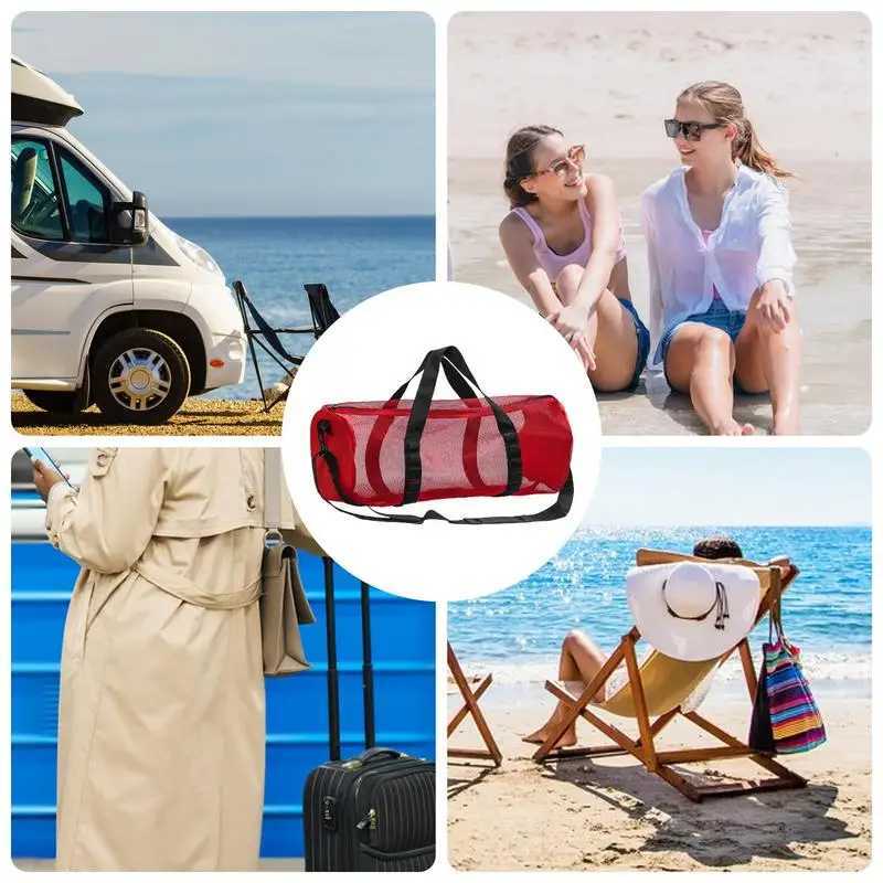Mesh fitness bag yoga mat bag portable breathable sports bag with adjustable shoulder strap multifunctional inflatable equipment W240906