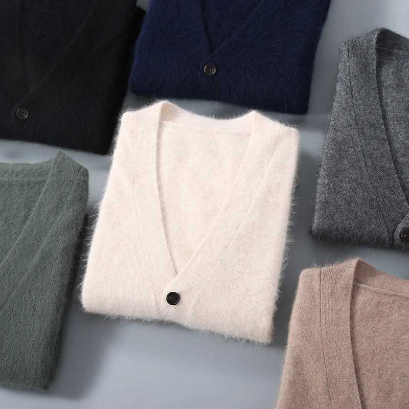 Mens V Neck Solid Button Casual Full China Cashmere Cardigan Mans DBR102 Panic Buying Knitted Sweater Man Y240906