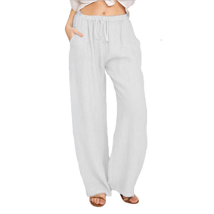Women's 2024 new oversized loose cotton and linen casual pants for women