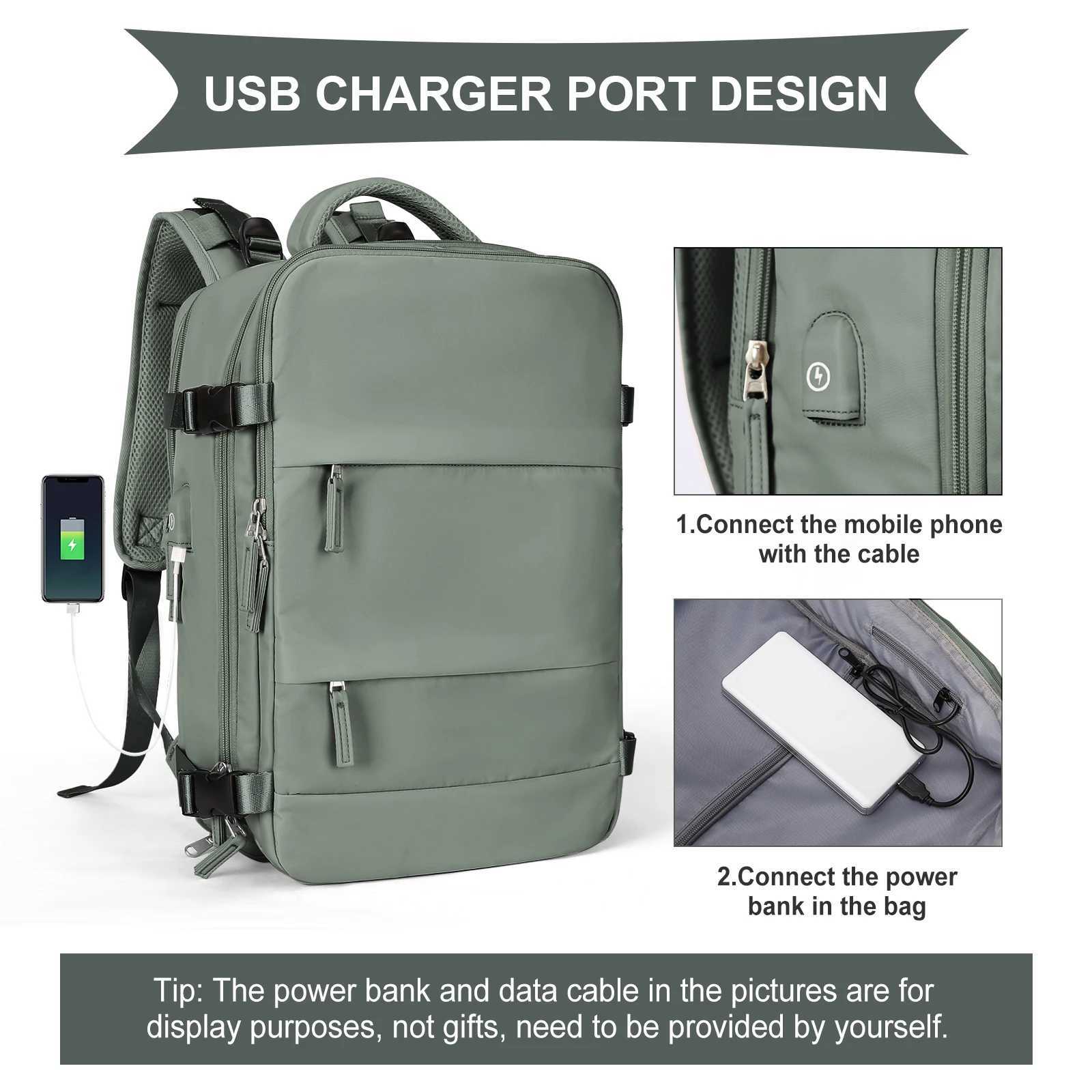 Carry on Backpack Large Travel Backpack for Women Men Airline Approved Gym Waterproof Business Luggage Laptop Daypack 240906