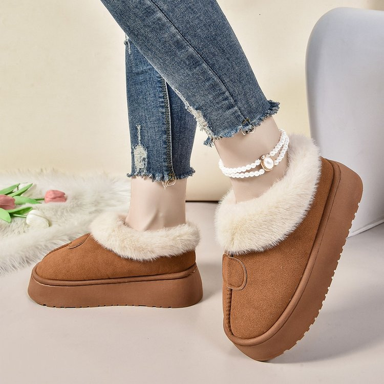 Women's snow boots 2023 new winter fur one with wool thickened waterproof non-slip women's shoes northeast cotton shoes