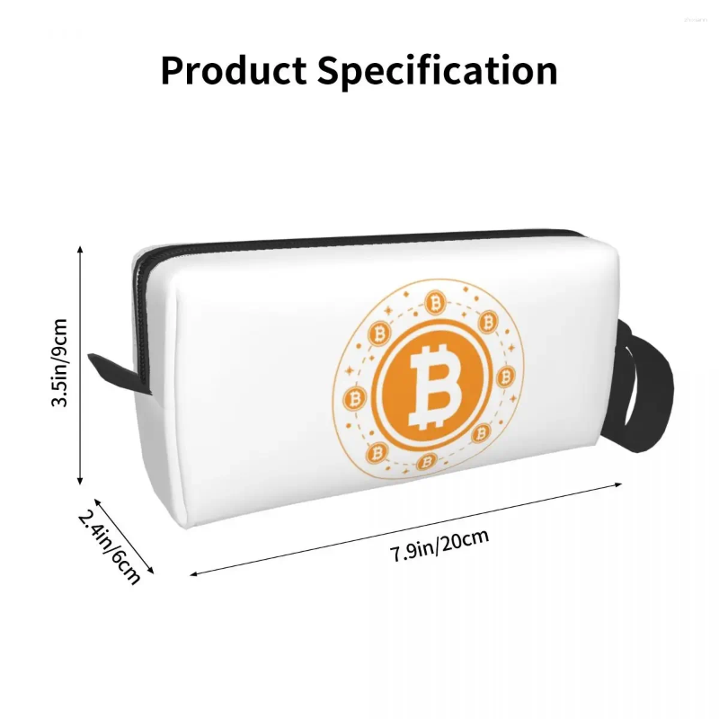 Cosmetic Bags Crypto Magic Travel Bag Cryptocurrency Blockchain Btc Makeup Toiletry Organizer Ladies Storage Dopp Kit fashionable item zhanyishengli