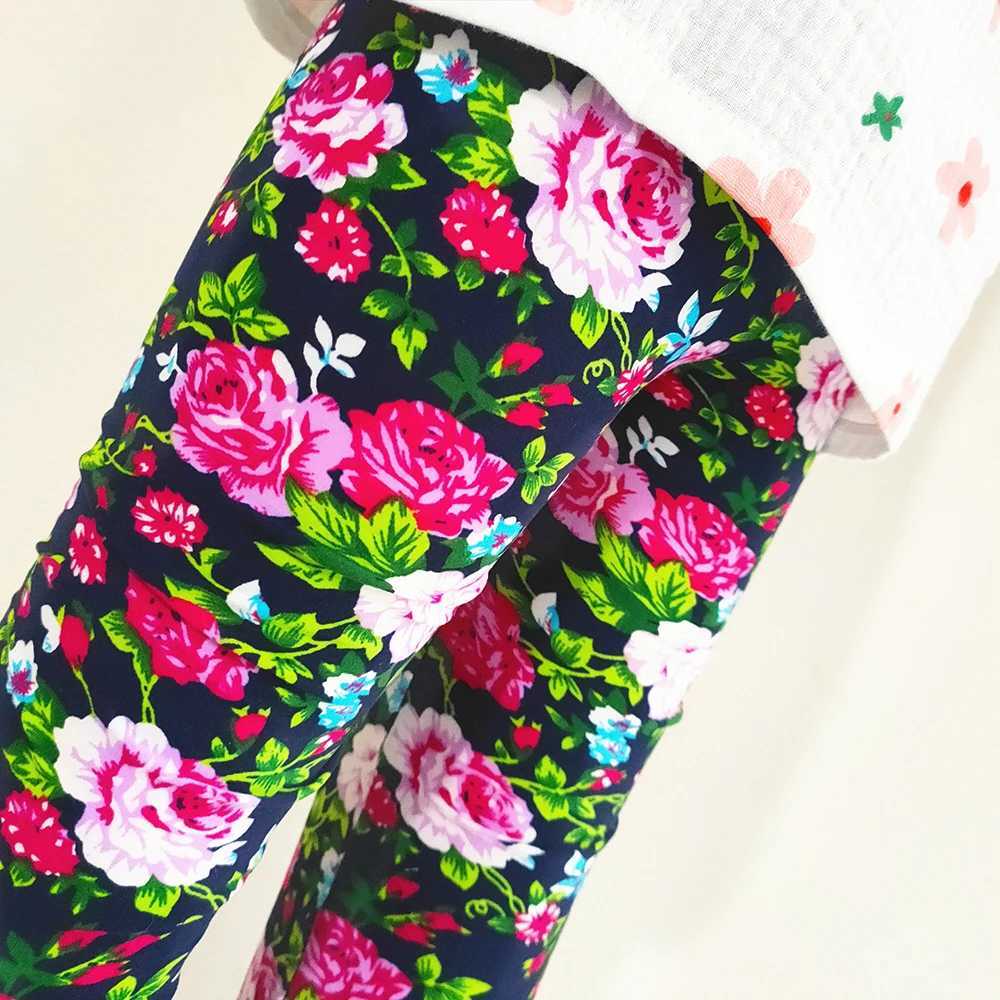 Kids Clothes Girl Legging Spring Autumn Baby Girls Print Flower Pants Summer Children Stretch Slim Trousers 2-11 Years Y240906