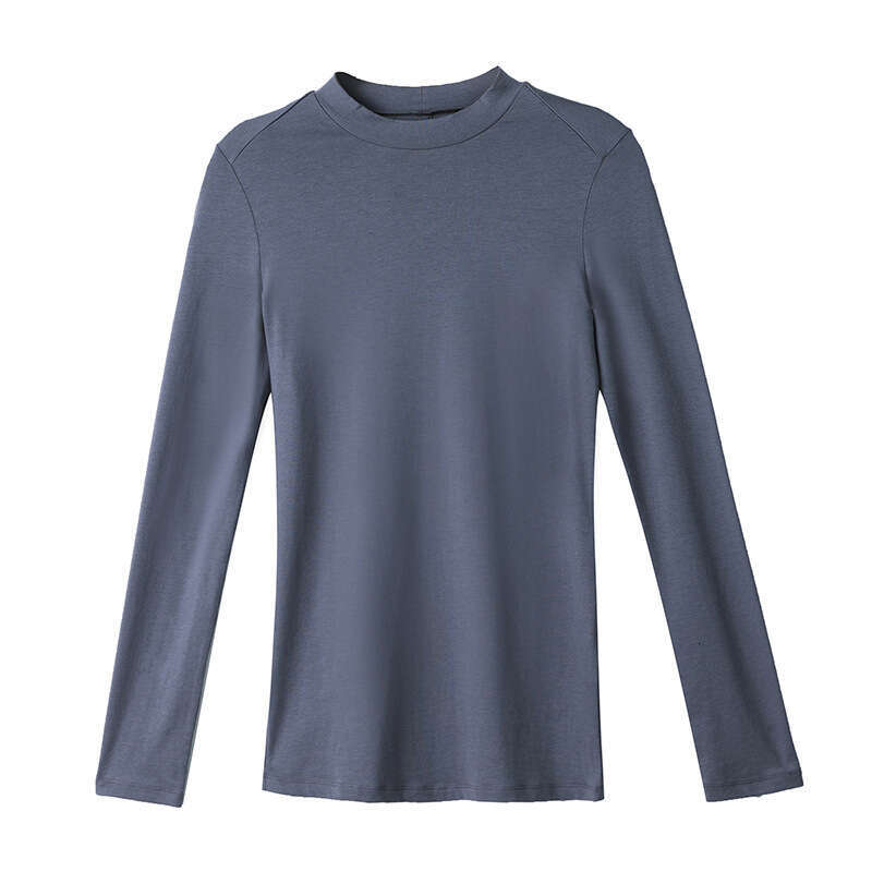 Spring Long sleeved T-shirt Womens New Modal Bottom Solid Color Top F1136