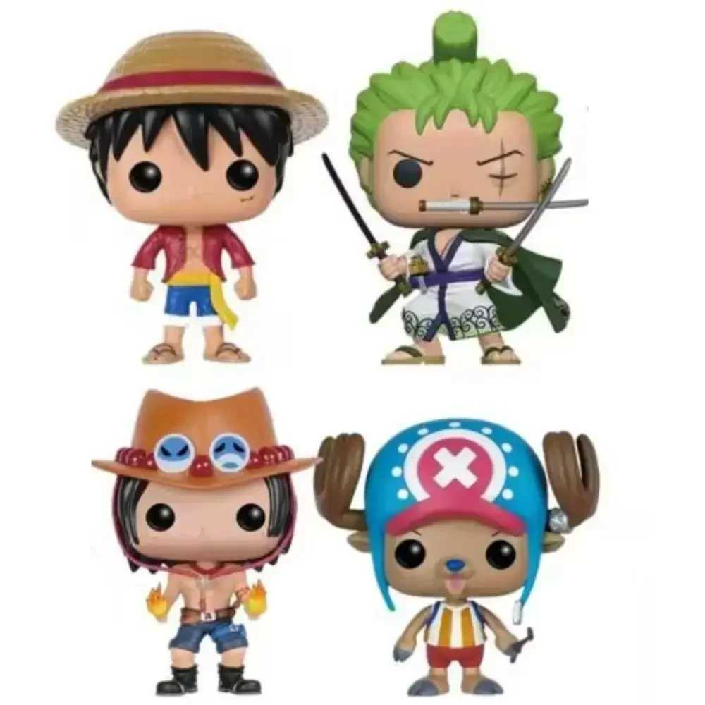 4-piece/set POP integrated pattern Luffy helicopter AISI Luo Luffytaro action pattern series Christmas gift toys W240905
