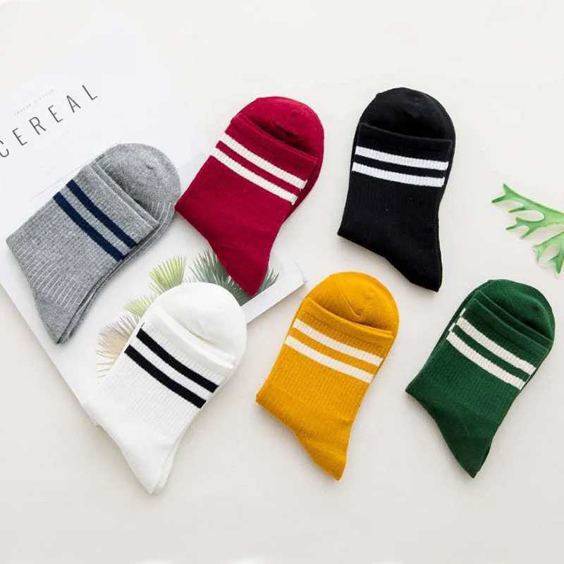 3 pairs/batch of mens cotton long socks interesting novel cute loose striped fashion street couples high-quality youth short socks W240905