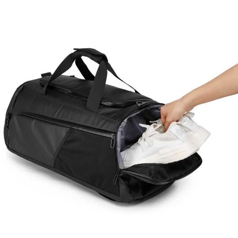 Mens fitness bag large capacity training fitness exercise sports bag backpack dry and wet yoga bag business travel bag with shoe bag W240906