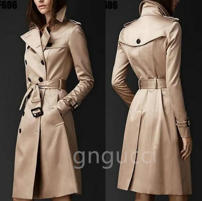 Womens fashion British Style Trench Coat For Women New Women's Coats Spring And Autumn Double Button Over Coat Long Plus Size S-3XL