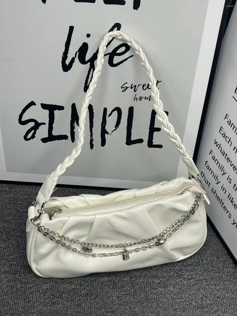 2025 NEW Drawstring Niche Design For Women's Handbags Ins Chain Pleated Cloud Underarm Bag High-end Single Shoulder Crossbody zhanyishengli