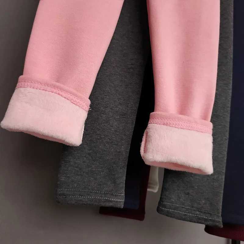 Clothing For Girls Pants Autumn Winter Plus Velvet Leggings Girls Slim Warm Girls Leggings Kids Trousers Y240906