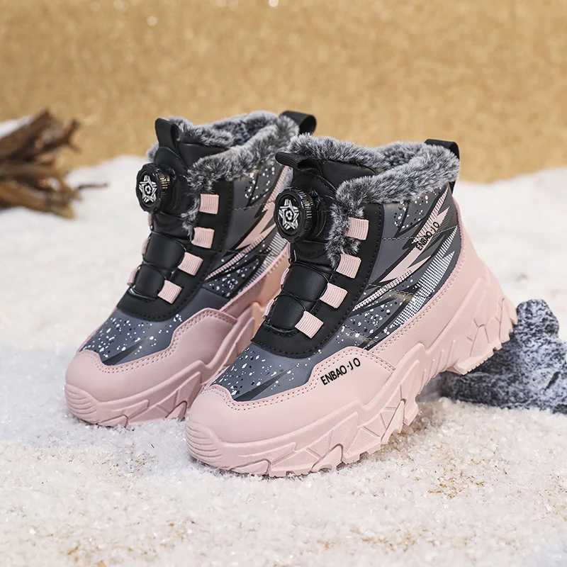 Childrens Winter Boots Slip-on Casual Cotton Snow Boot Plus Velvet Thickening High Top Popular Comfortable Shoe Explosive Style M240906