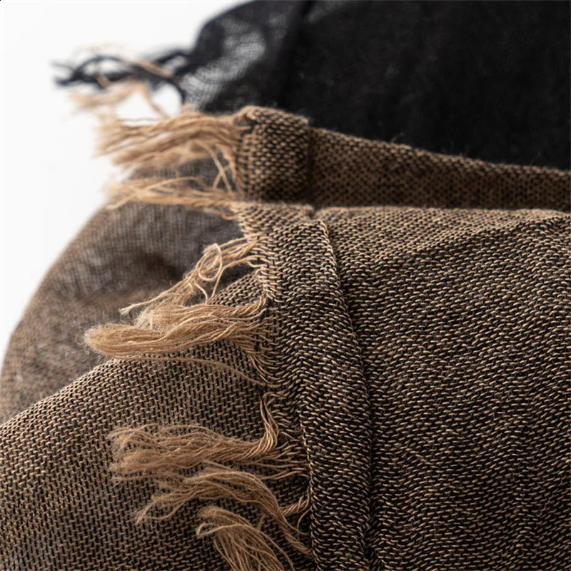 patch work mens scarf cotton linen autumn mens scarf warm collar Pashmina casual mens Bufandas shawl 240906