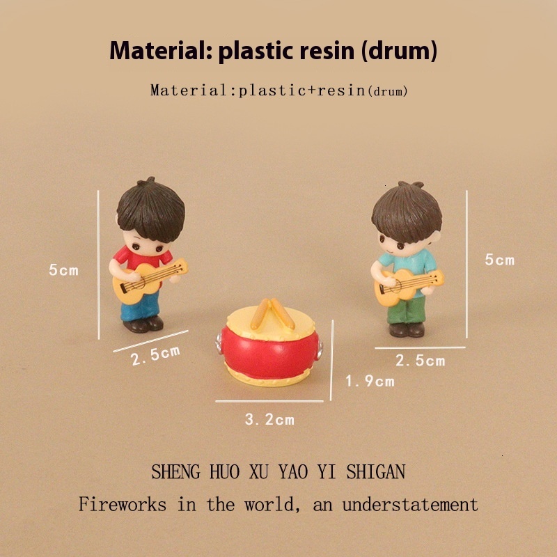 Cartoon Creative Baby House Decoration Mini Cute Guitar Boy Musical Instrument Performance Micro Landscape Home Desktop Small Ornament