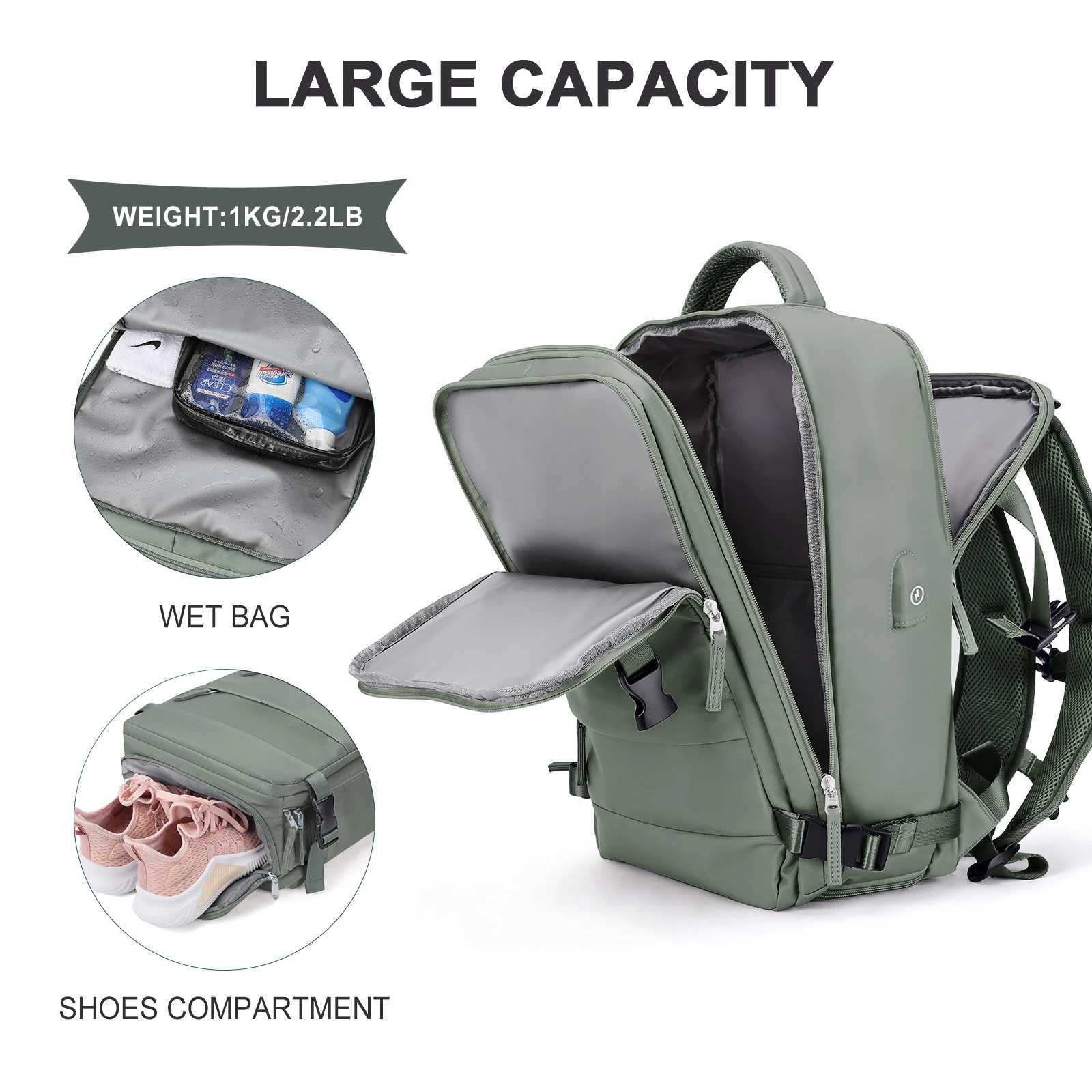Carry on Backpack Large Travel Backpack for Women Men Airline Approved Gym Waterproof Business Luggage Laptop Daypack 240906