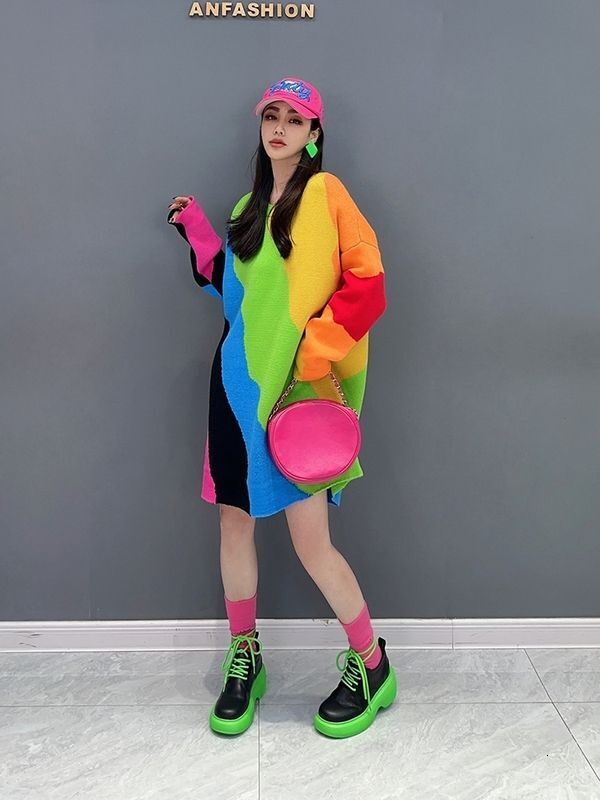 Casual Dresses Elegant High Waist Bodycon Mini Dress Women Fashion Round Neck Short Sleeve Zipper 2024 Chic Y2k Street Colorful Dress Slimming