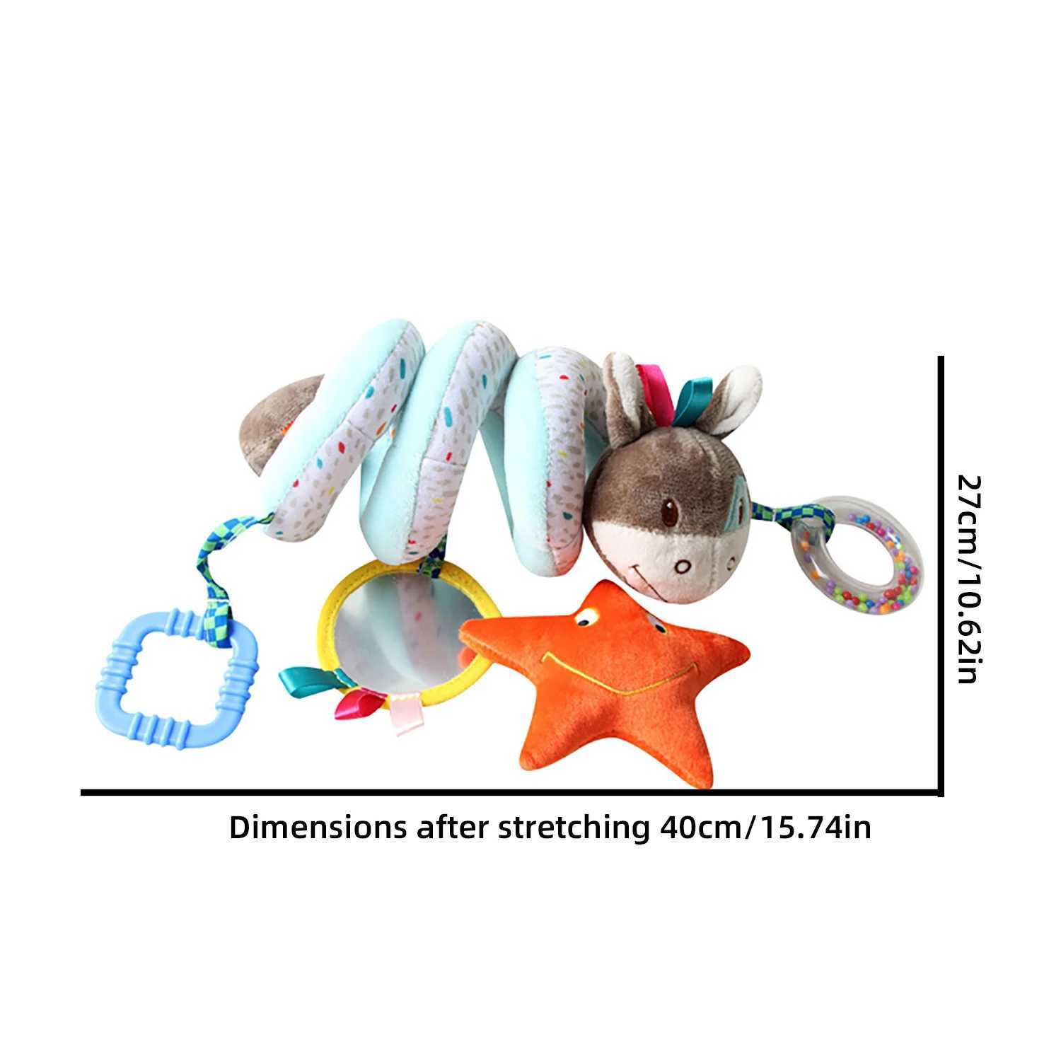 Animal bed with bell early education puzzle bed hanging glue biting music dental toys fluffy and comfortable W240815