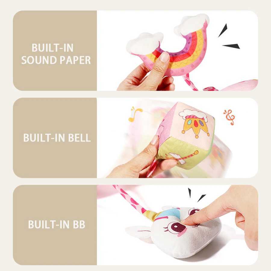 Baby Comfort Bed Surrounding Toy Bed Bell with Bell Baby Sleep Car Hanging Plush Toy Gift W240815