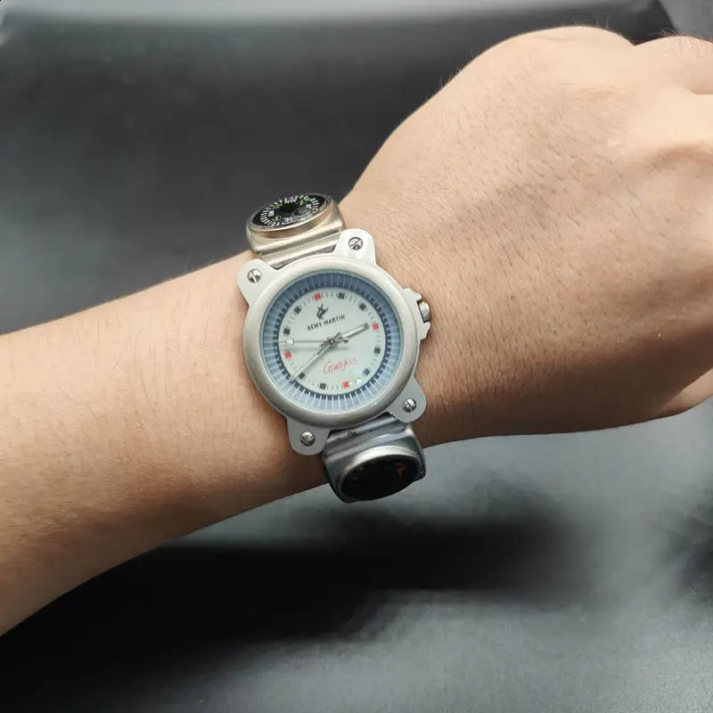 Vapor Wave Y2K scrap metal punk mens watch mechanism vintage backflow 240716