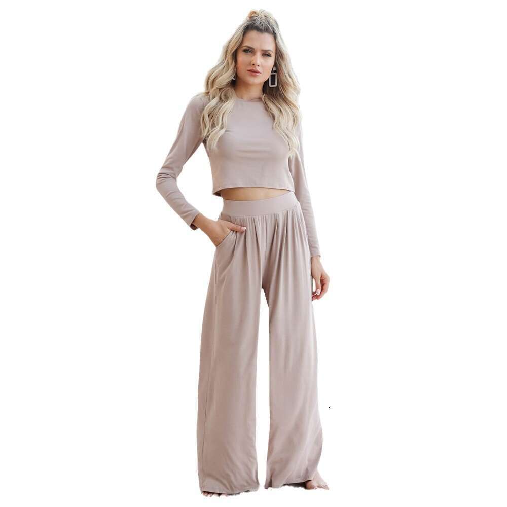 Fashion Casual 2024 Autumn/Winter New Long Sleeve T-shirt+Pants Two Piece Set Large Women's Wear
