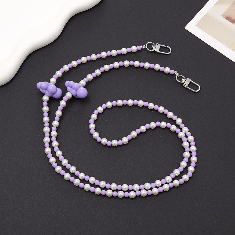 Yilian's new acrylic bead cloud pearl crossbody strap chain, phone case hanging decoration pendant for women