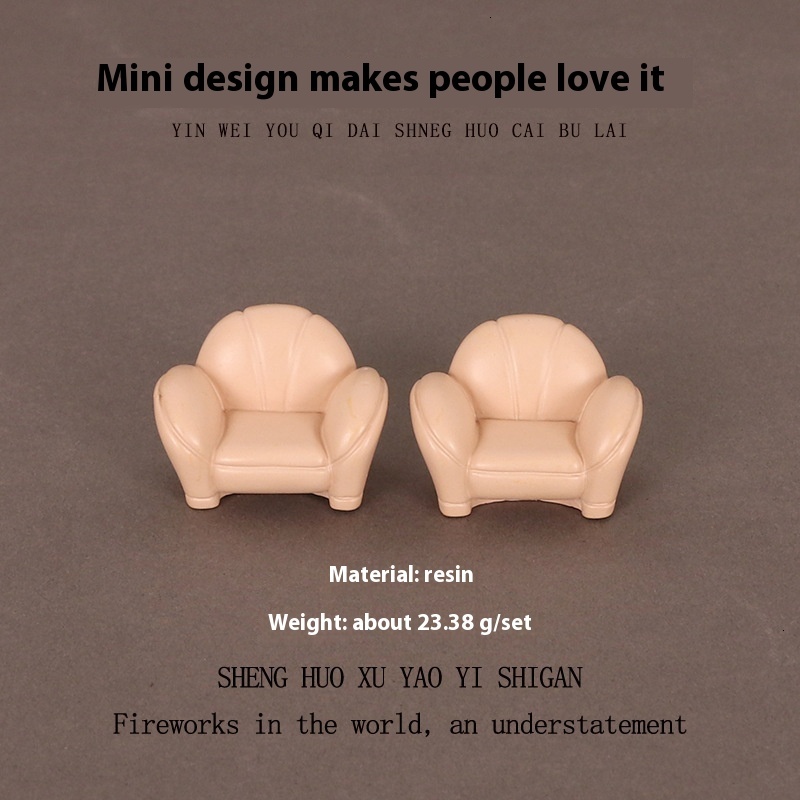 Charming Small Scale Resin Crafted Living Room Suit - Unique Desk Accessory
