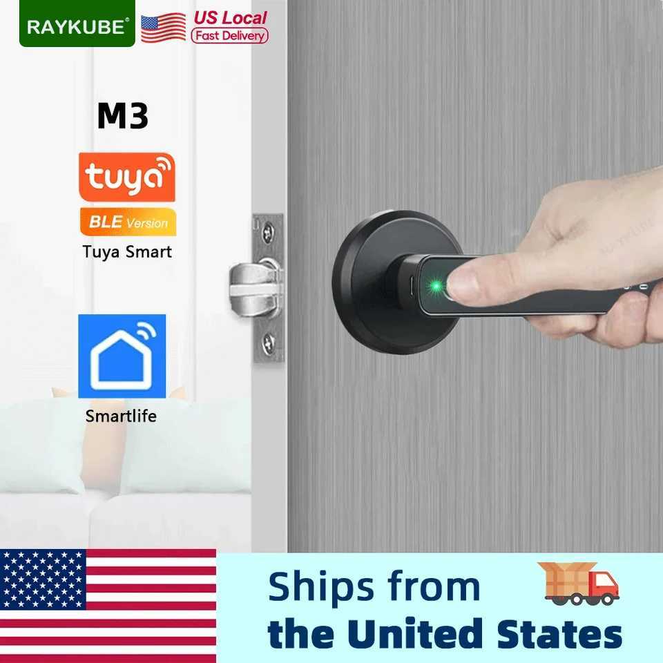 Raykube M3 Tuya BLE intelligent fingerprint electronic door lock password lock with key Smartlife CL240920