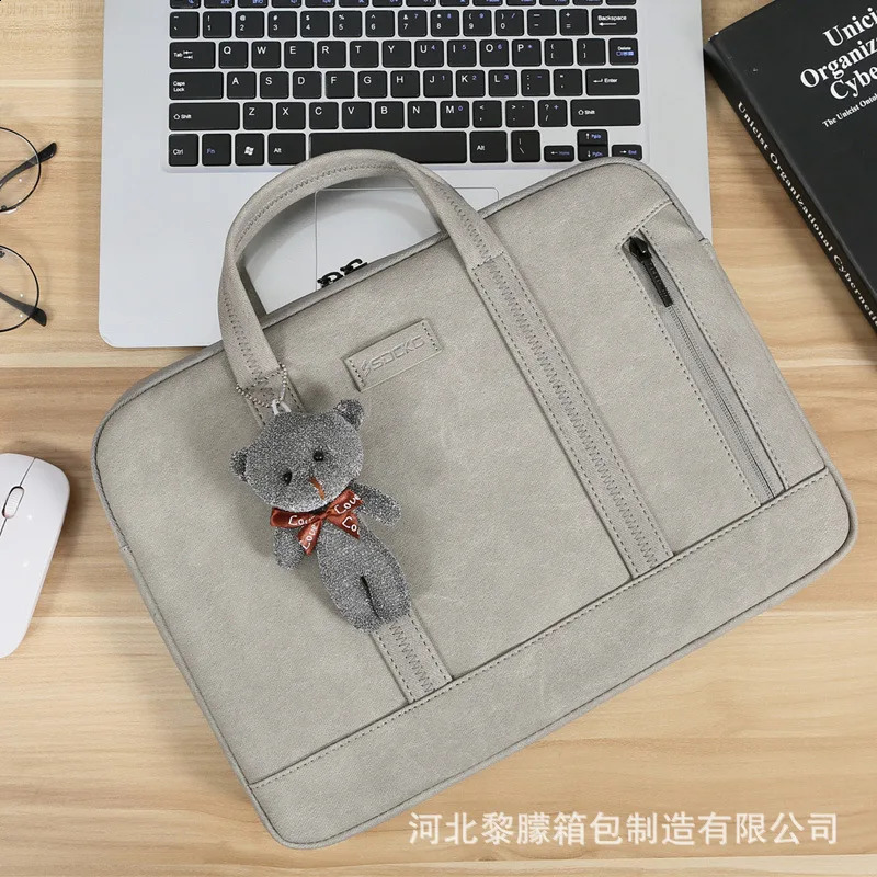 11 12 13 14 15 inch waterproof PU laptop bag male package sLeeve handbag portable Kumon suitable for women 240903