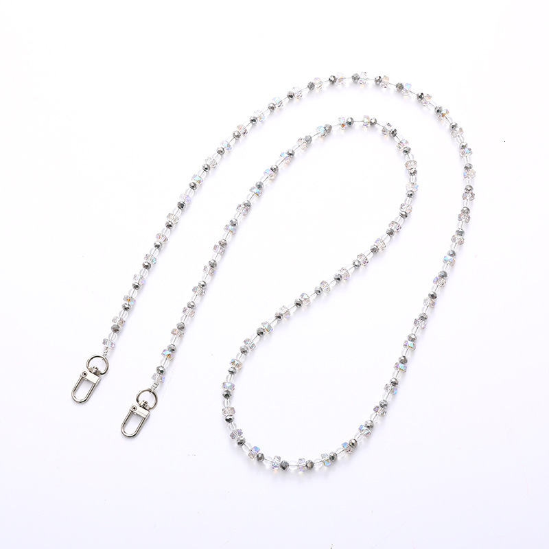 New crystal beaded crossbody with double button color single shoulder bag chain replacement chain, handmade hanging rope jewelry