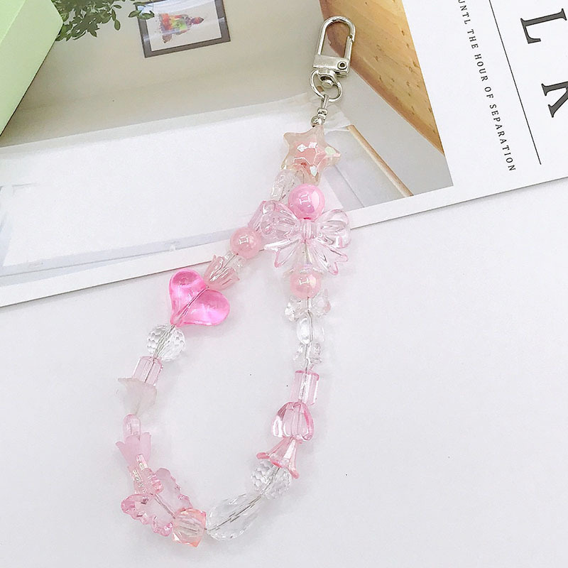 Yilian's new acrylic mixed color pendant DIY phone case handmade bead earphone bag hanging accessories for women
