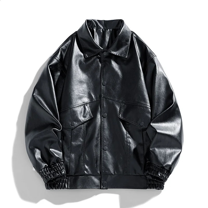 JS589American retro school to overcome male spring and autumn casual luftier motorcycle leather jacket windproof coat 240905