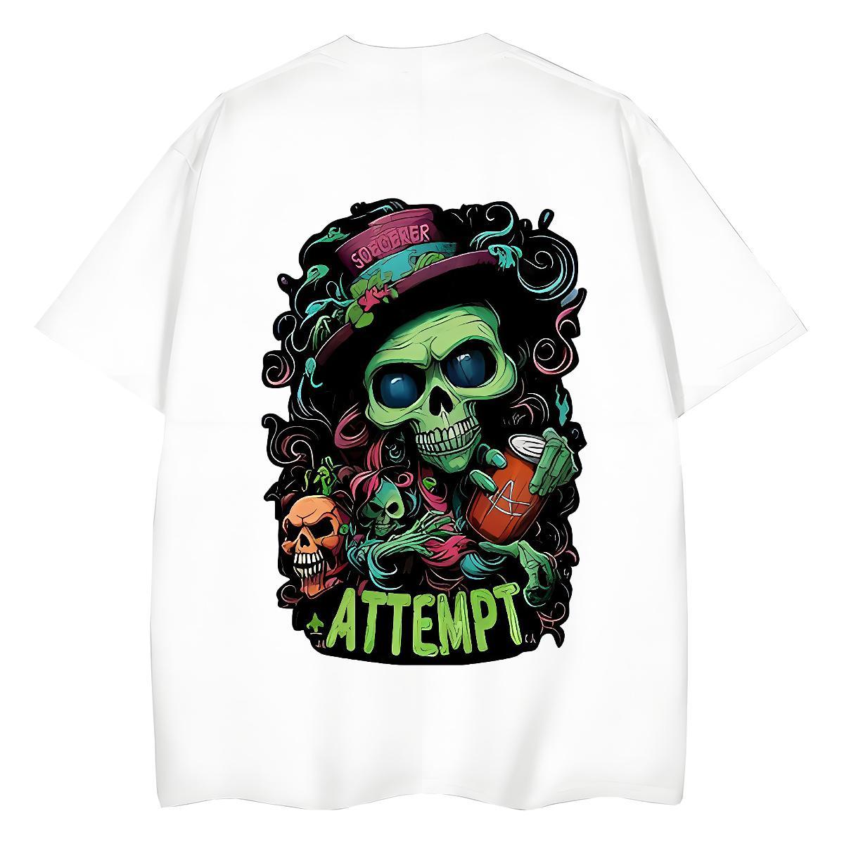 2024 T Shirt For Woman 230g 100% Cotton Comfortable Spring Summer skull Women Tshirts Free Shipping Custom Print Plus Size Wear