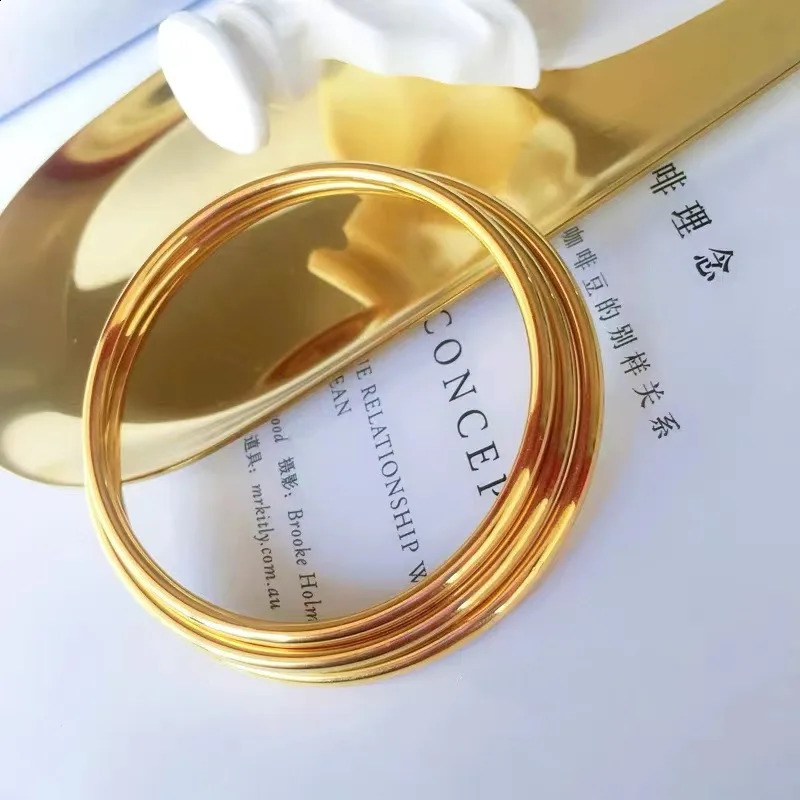 18K Gold Solid Non Demolding Bracelet Au750 Plain Ring Frosted Ancient Method Inheritance Boutique Jewelry Gift B0043 240902