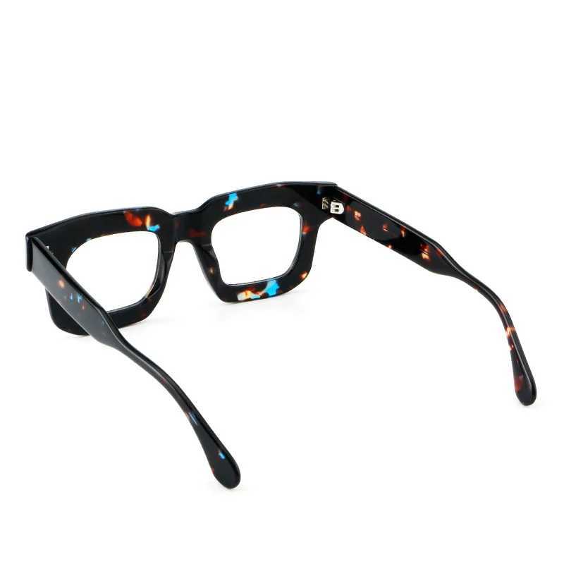 Vintage Acetic Acid Square Glasses Frame for Men Vintage Glasses Frame Luxury Brand Design Optical Glasses Prescription Customization W240906