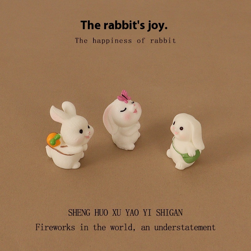 Adorable Miniature Butterfly and Rabbit Resin Sculptures for Unique Home and Car Decorating Ideas