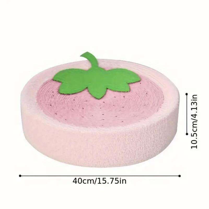 Cat Bed, Cat Scratching Board, Cat Scratcher, Cute Fruit Design Sisal Rope Round Pet Scratching Toy, Summer Cat Furniture