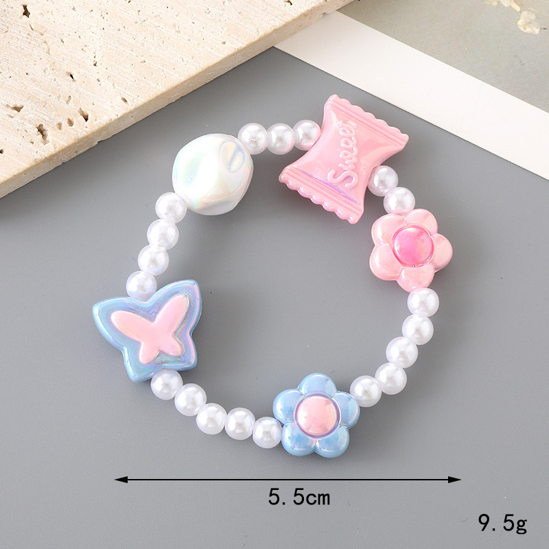 Creative new acrylic bead wer bracelet with sweet girlish style and colorful tulip handmade chain for women