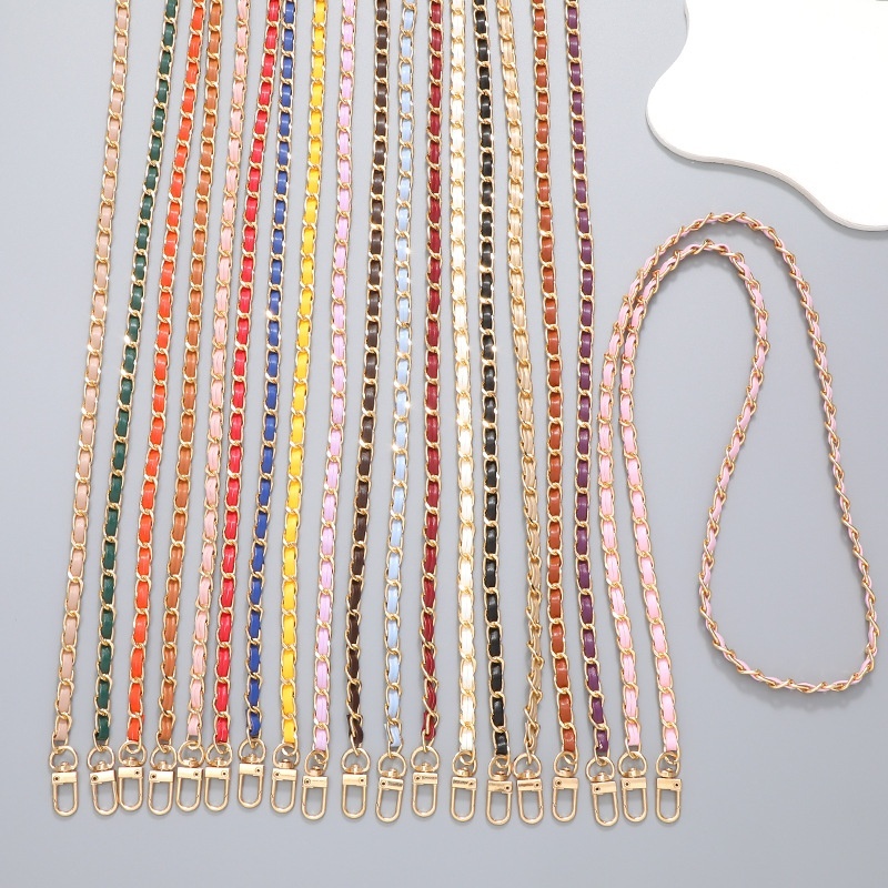 Bag crossbody leather chain, summer bag accessories, DIY shoulder strap, hanging rope, small fragrant wind mobile phone chain