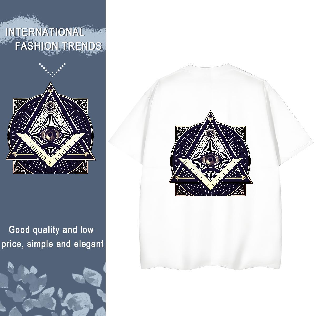 Fashion Casual T shirt 230g Cotton Short Sleeve O-Neck Sports Casual eye of the devil Unisex Tshirts Designer Custom Printing Wear