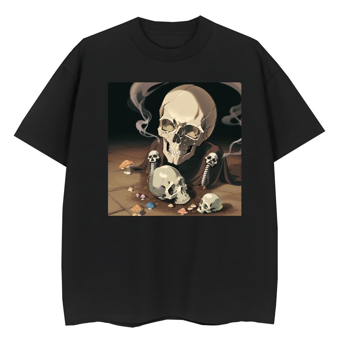 New Arrival T shirt 230g 100% Cotton Breathable Casual skull Unisex Tshirts Loose fit Customized Print Polos