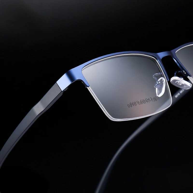 Mens metal alloy glasses frame fashionable mens square ultra light glasses Myopia optical prescription glasses F9019 W240906