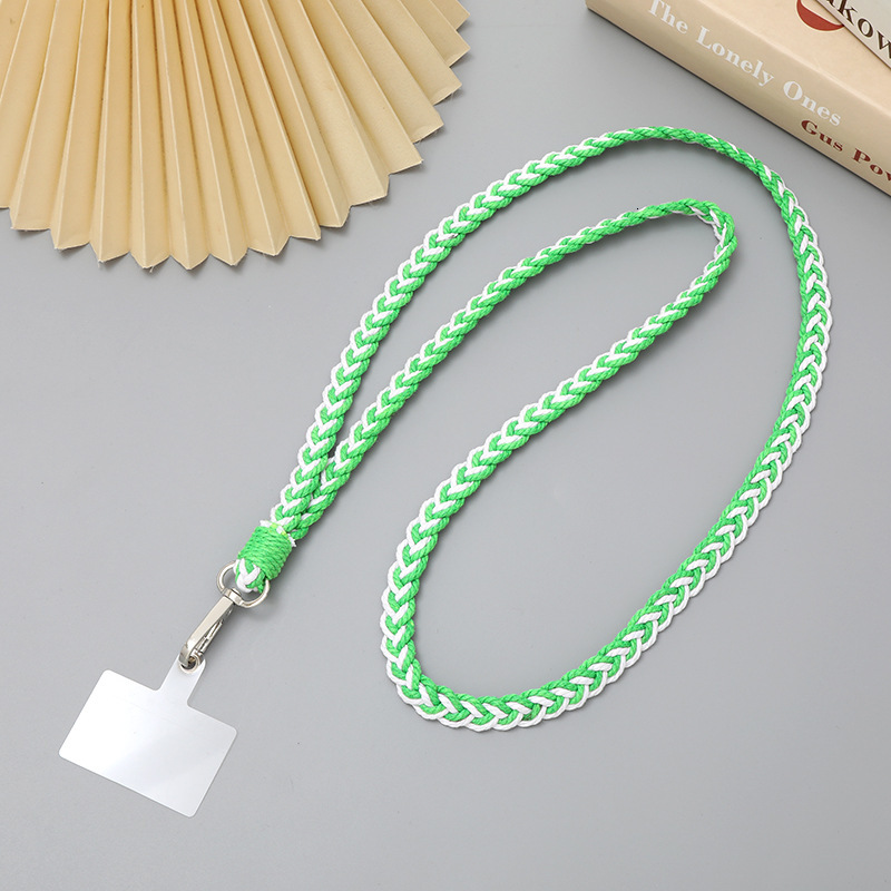 Yilian new gradient woven rope crossbody chain phone case anti loss hanging pendant long single buckle with clip