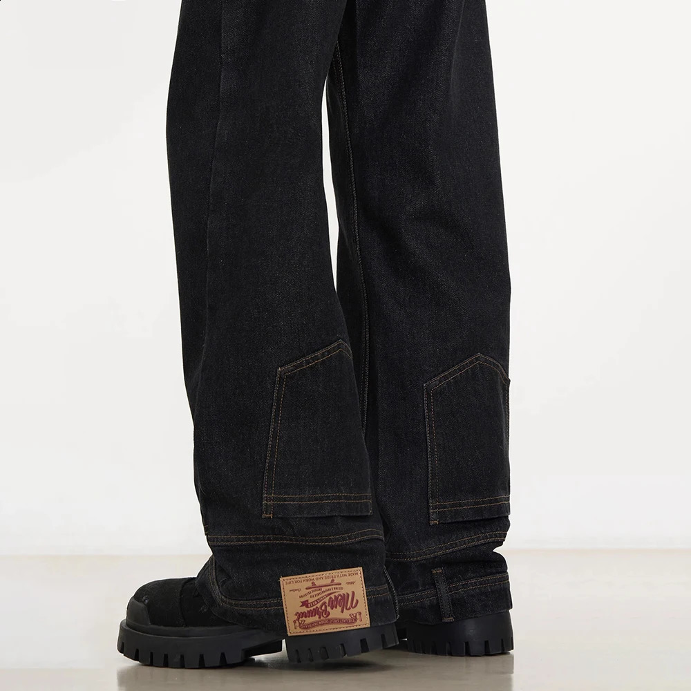 Interesting jeans men Y2k streetwear straight leg loose Trouser summer punk fashion black retro original street 240904
