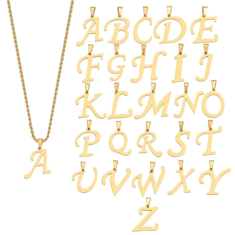 Initial Necklaces Gold-Plated Personalized 26 Letter Pendant for Men, Women, Boys & Girls, 2024 Jewelry Gifts 4