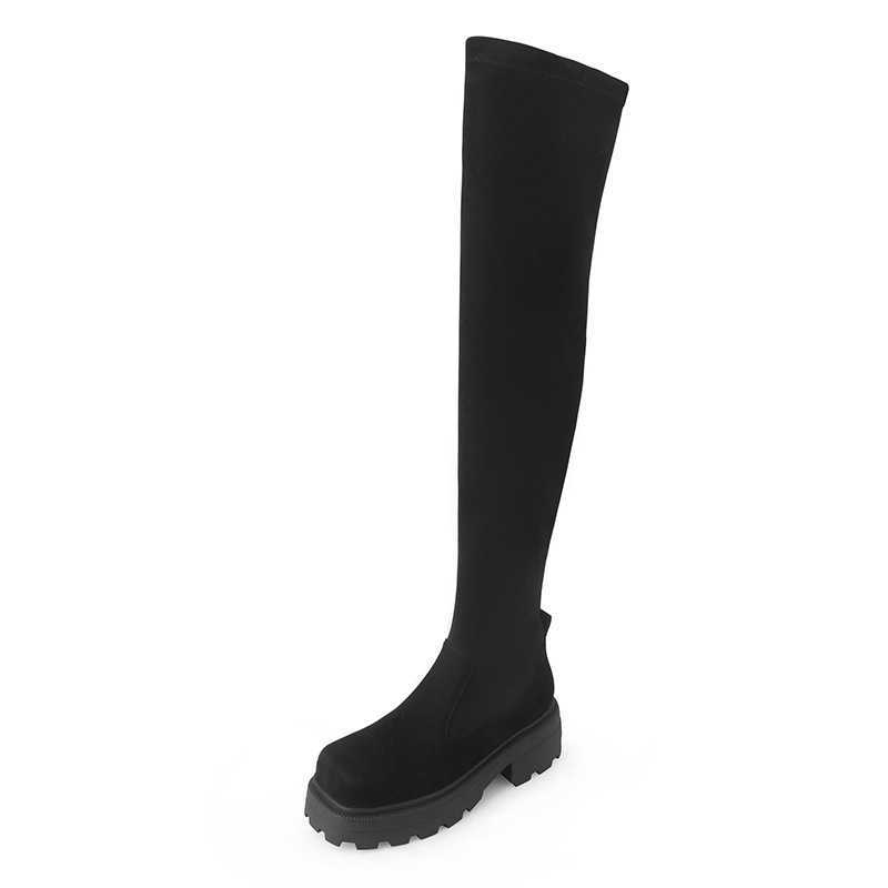 Thick Soled Knee Length Fashion Boots For Women With Thin Boots The Legs Large Circumference Thick Legs And Thick Mm High Boots 240826